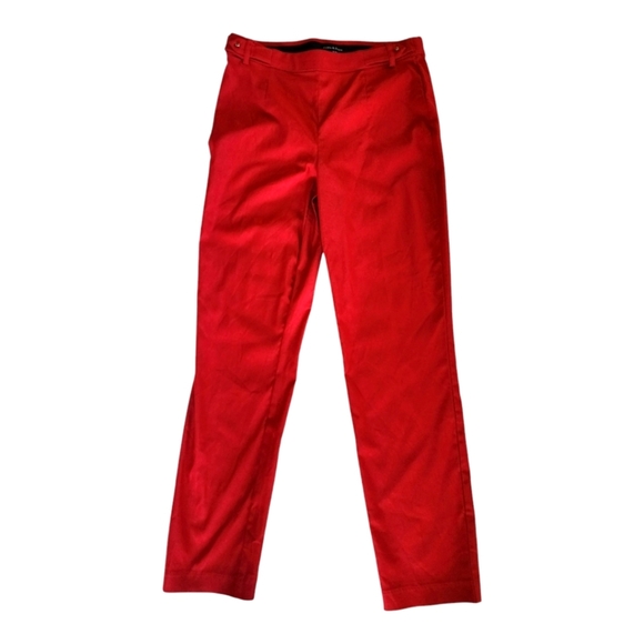 Violets & Roses Red Slim Fit Pants Size 6/28 Stretch Rayon Blend Office Wear - Picture 1 of 7
